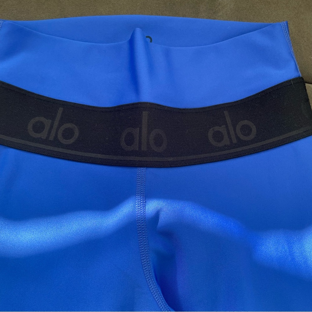 Alo Yoga S High-Waist Fitness Airlift bright blue w black band small - Picture 4 of 5